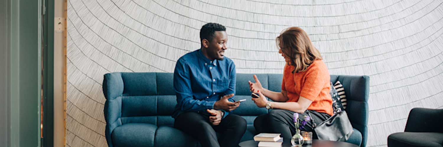 Couple discussing career development